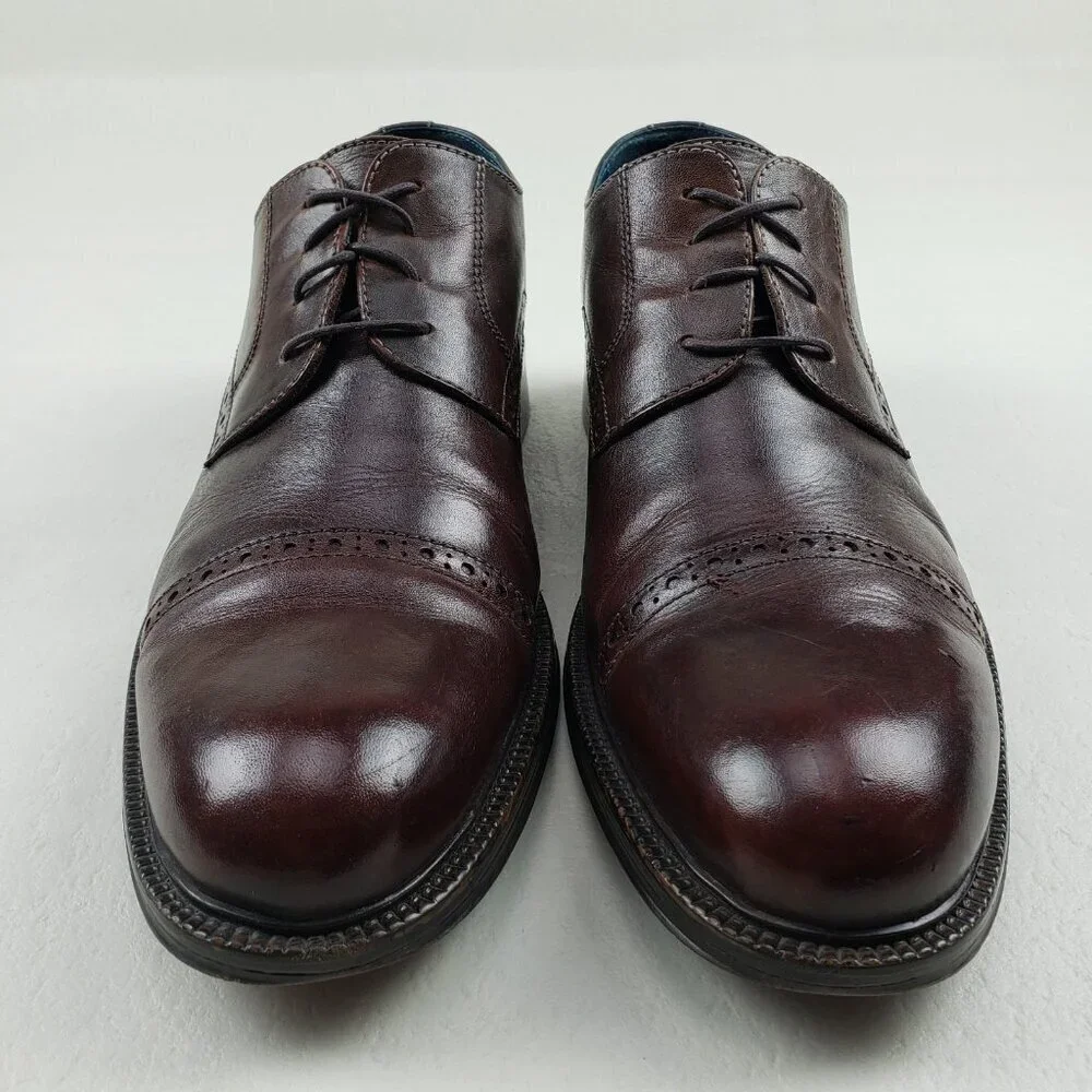 Mark Nason X Skechers Oxford Shoe Mens 10 Brown Leather Lace Up Cap Toe Dress